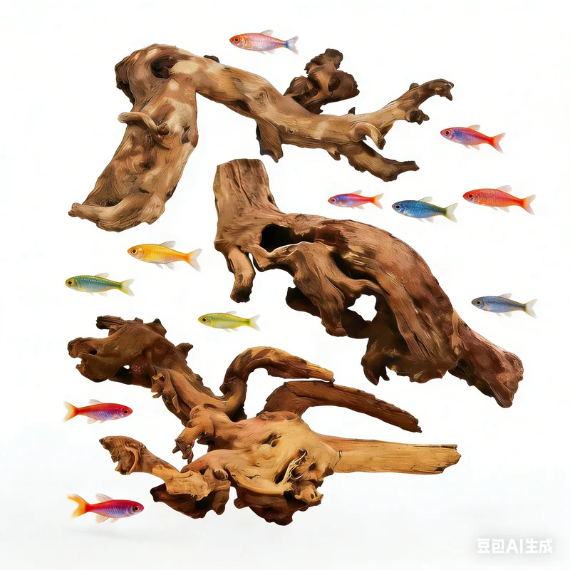 Aquarium Fish Cartoon - Natuurlijk drijfhout voor aquariumdecoratie, visbak landschapsdecoratie,