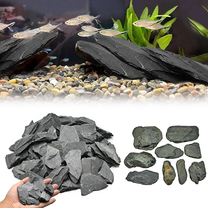 Aquarium Fish Fishing - 500/1000g Aquarium Landschap Steen Kit Leisteen