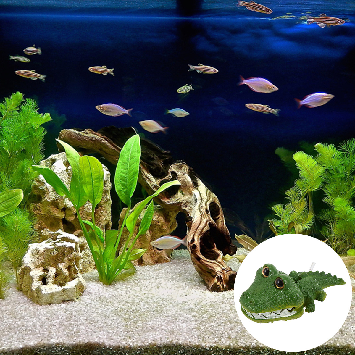 Aquarium Fish Alligator - Realistisch alligator aquarium ornament van hars,
