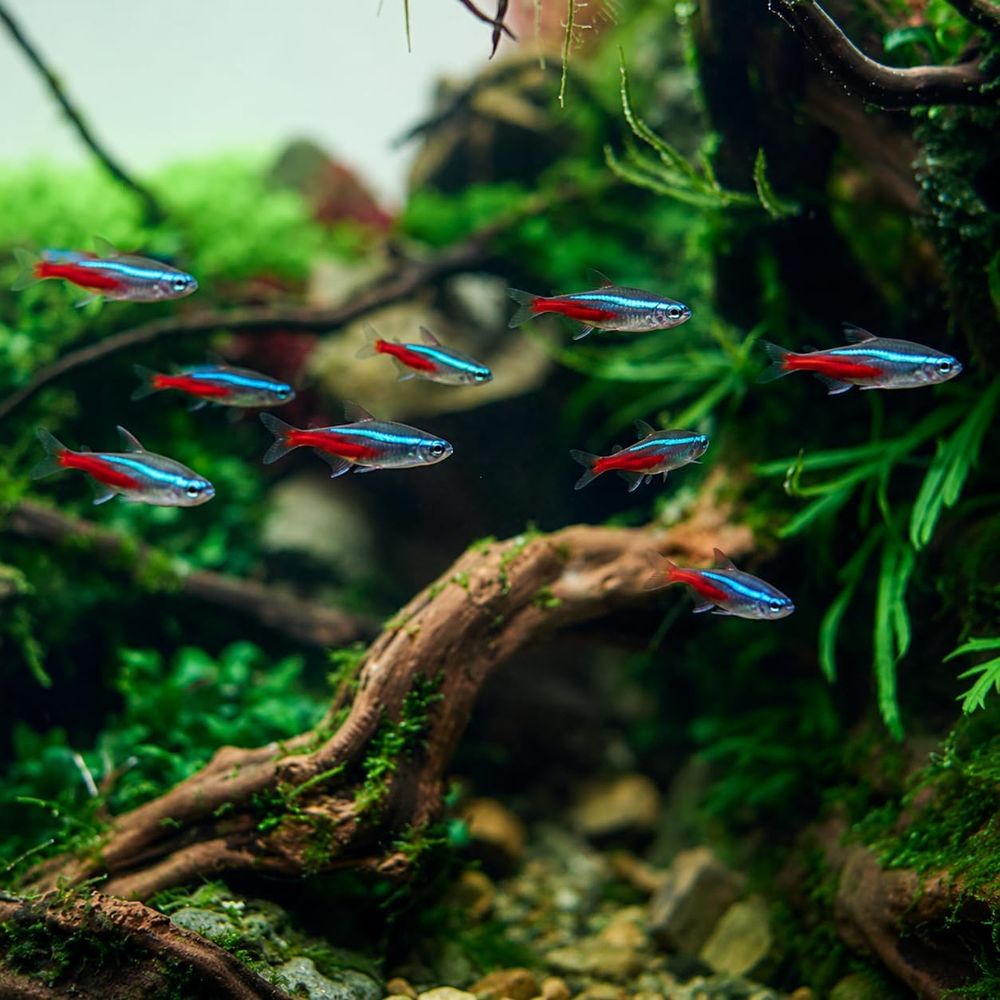 Tetra Fish In Aquarium - Zoetwater Neon Tetra Vissen (Grootte: 1,5-2
