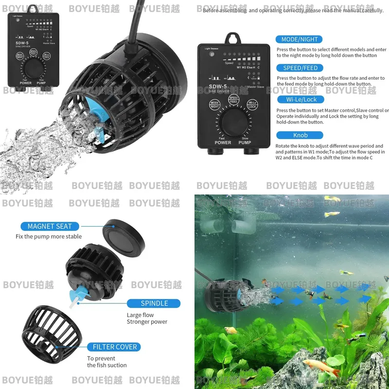 Powerhead Circulation Pump - WiFi Aquarium Wave Maker Stille Circulatiepomp