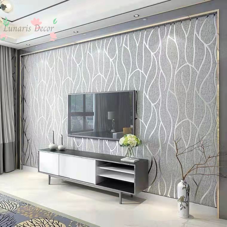 Background Film 3D - 3D tv achtergrondmuurbehang gebogen streepfilm en