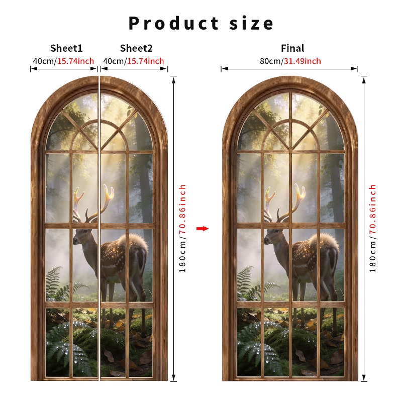 80x180cm 3D Fake Arch Window W - Background Film 3D recensie en prijs